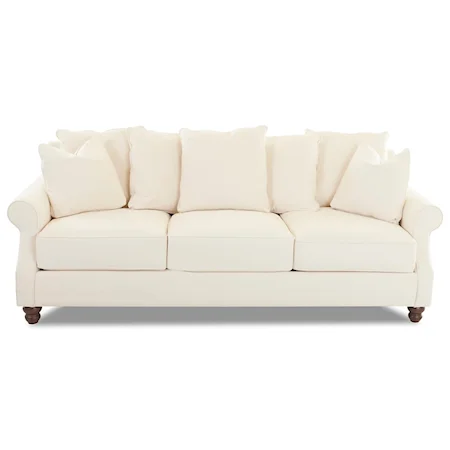 Traditional Sofa with Scattered Back Pillows